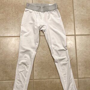DSG Compression Fit Pants Leggings White - Youth Size (M) 10-12 Boys
